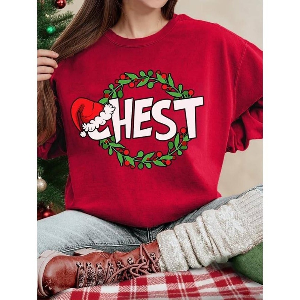 MSRP $33 TQUEQRW Women's M Christmas Long Sleeve Sweatshirt Funny Xmas Sweater